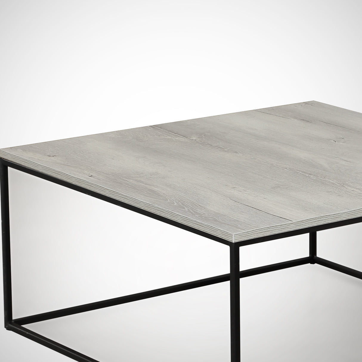 Table basse carrée 75x75 cm Pola - Bois gris mélaminé 