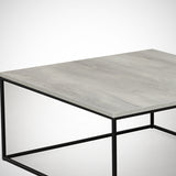 Table basse carrée 75x75 cm Pola - Bois gris mélaminé 