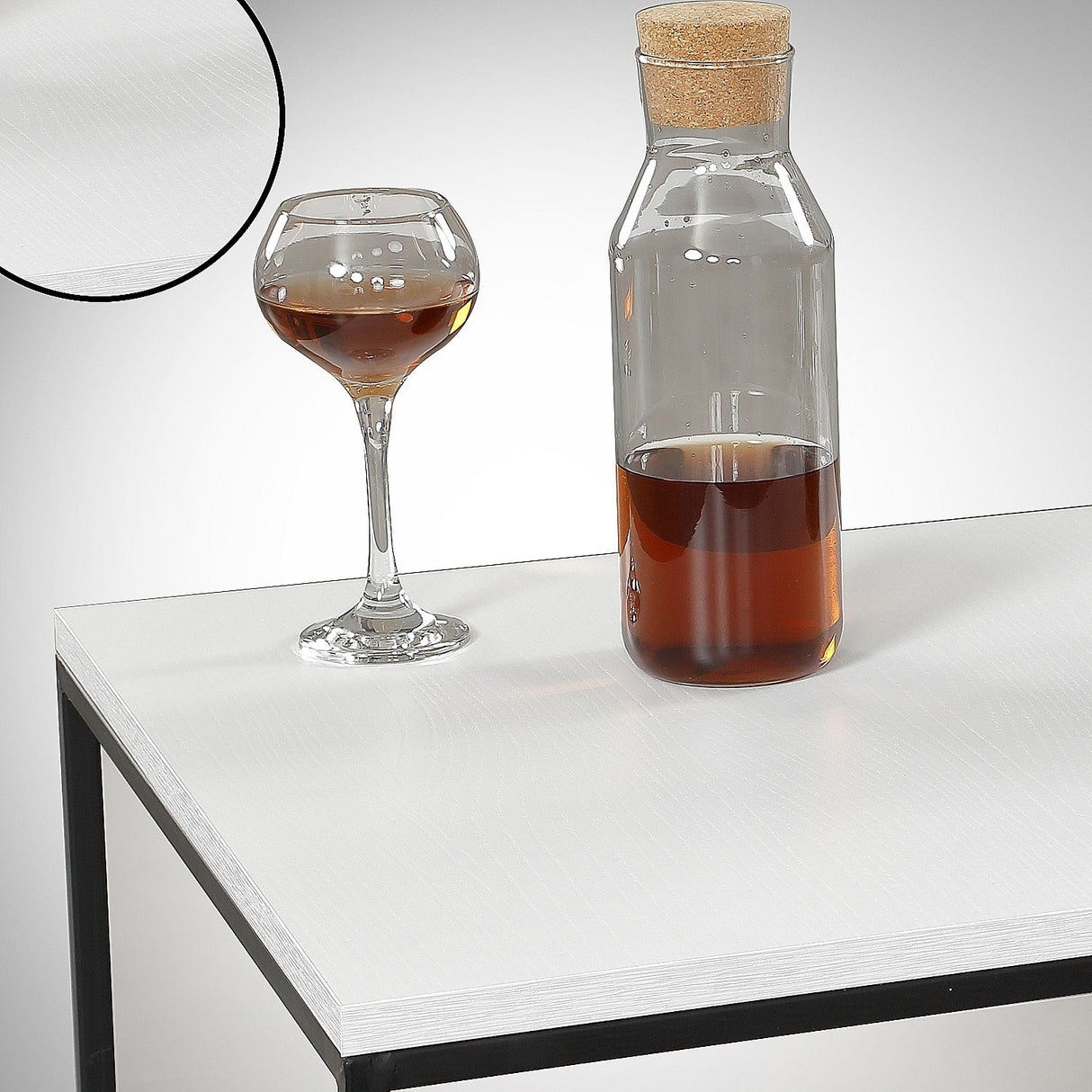Table basse carrée 75x75 cm Pola - Mélamine blanche 