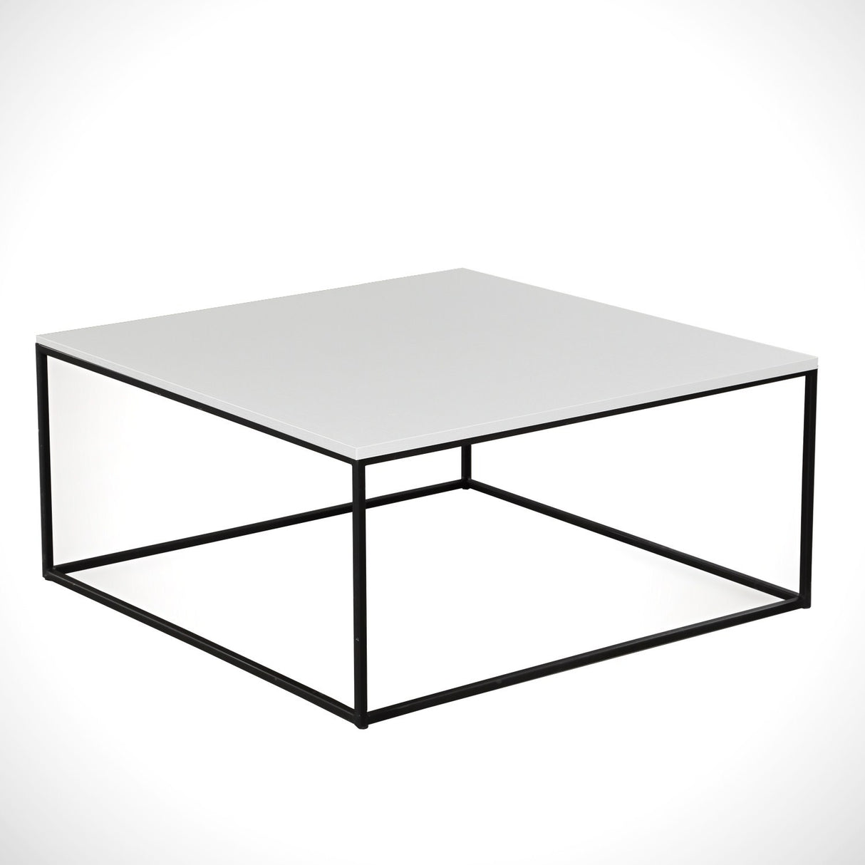Table basse carrée 75x75 cm Pola - Mélamine blanche 
