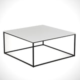 Table basse carrée 75x75 cm Pola - Mélamine blanche 