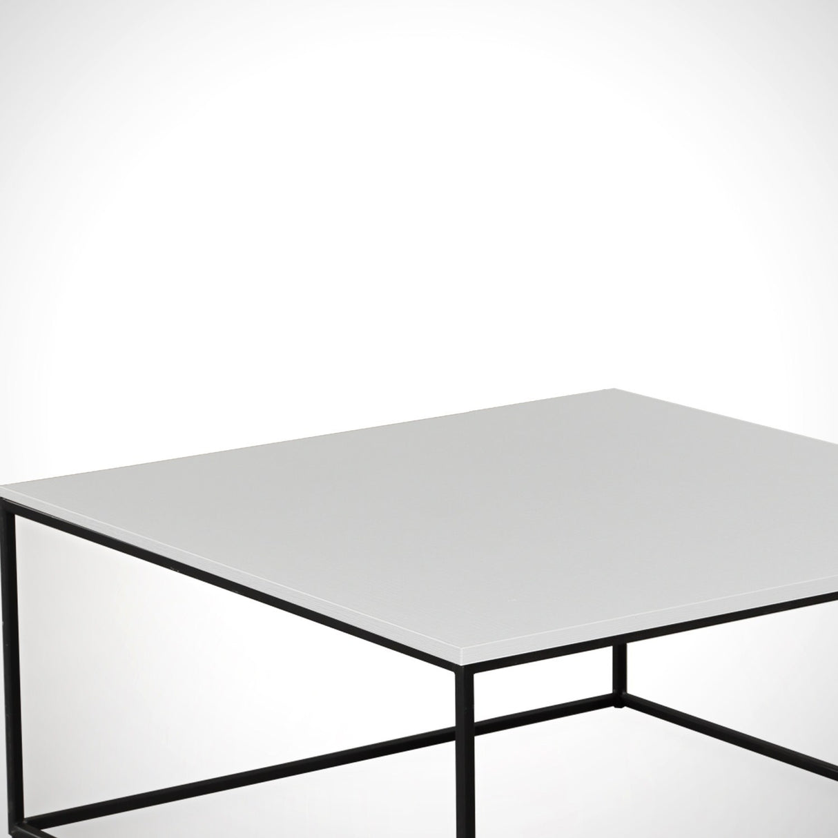 Table basse carrée 75x75 cm Pola - Mélamine blanche 