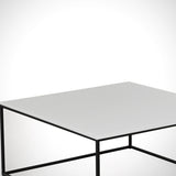 Table basse carrée 75x75 cm Pola - Mélamine blanche 