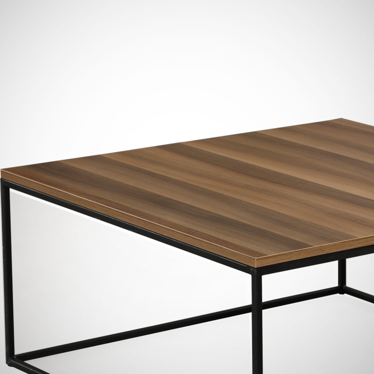 Table basse carrée 75x75 cm Pola - Mélamine noyer 