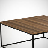 Table basse carrée 75x75 cm Pola - Mélamine noyer 