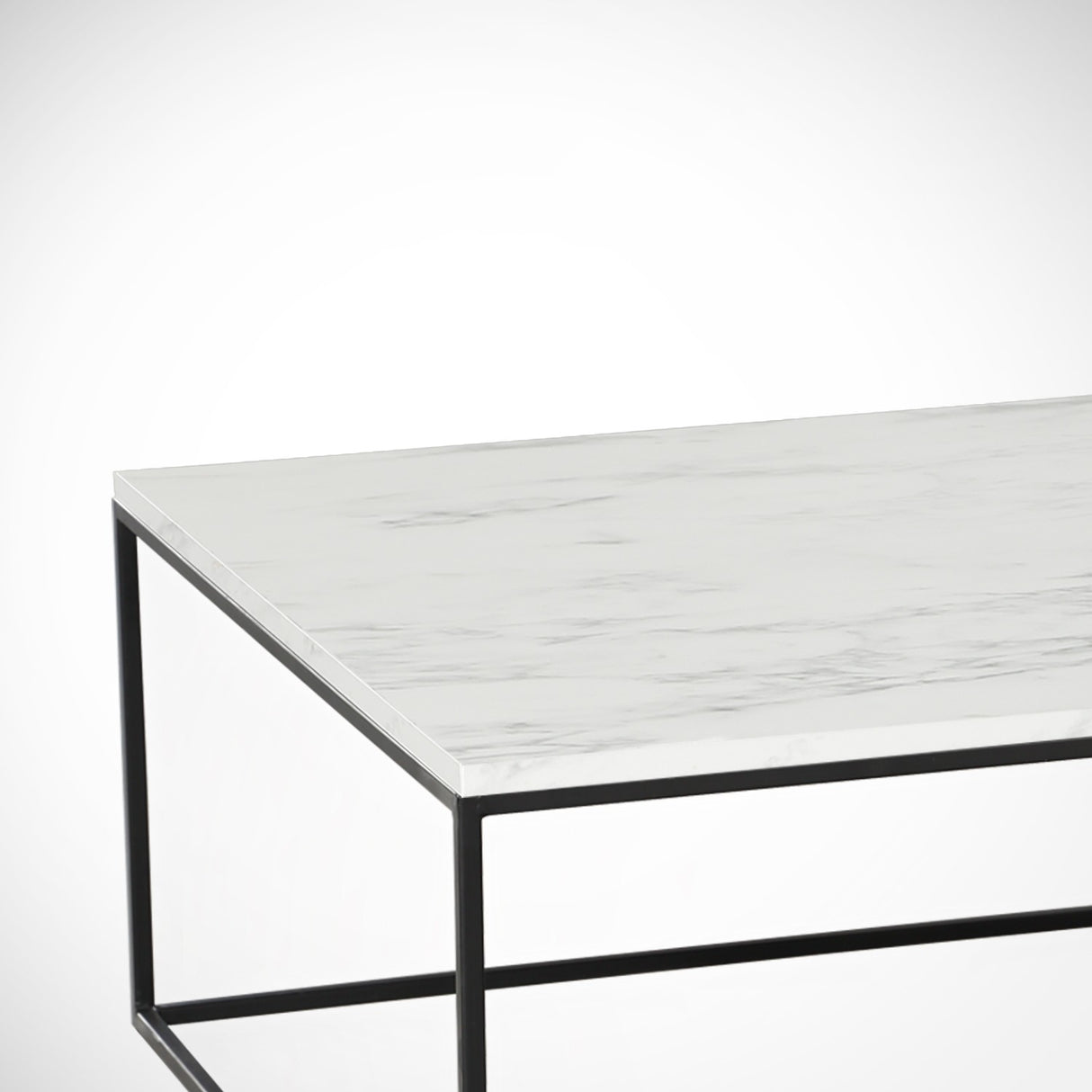 Salontafel Vierkant 75x75 cm Pola - Wit Marmerlook Melamine