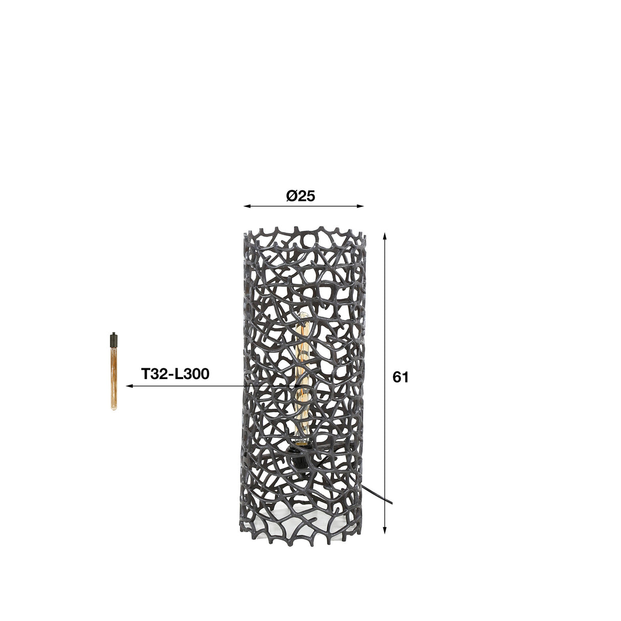 Lampadaire Florine cylindre en métal Ø25 cm S