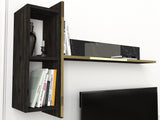 Ensemble de meubles de télévision Veyron Black Gol Mélamine 180x45x32.3 cm