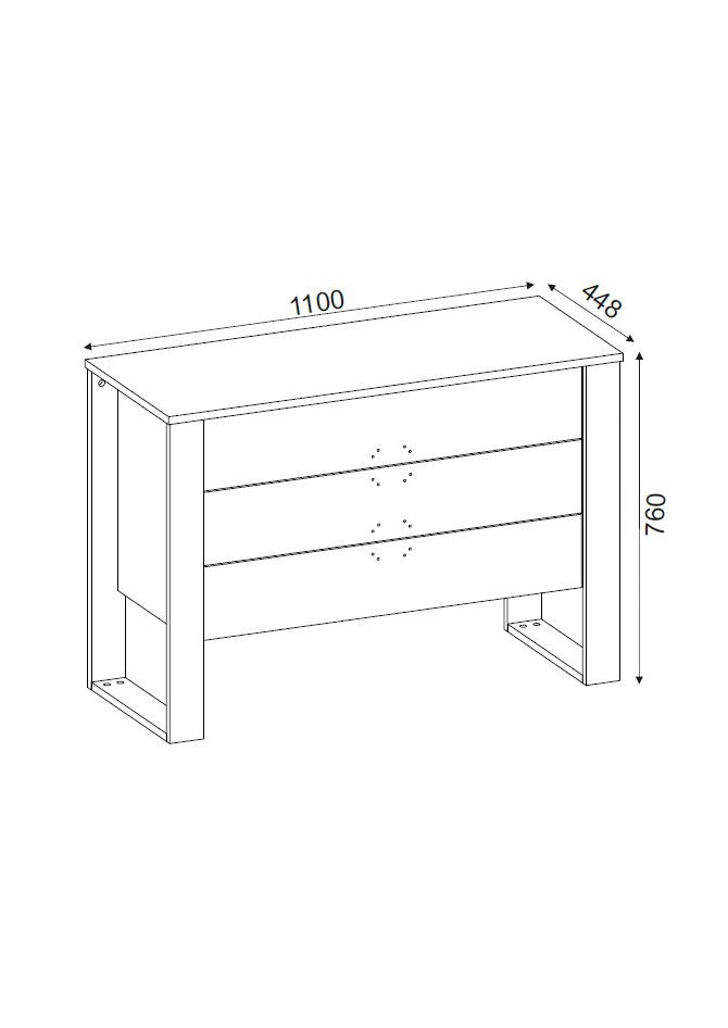 Ladekast Bumerang Walnoot Antraciet Melamine 110x76x44,8 cm