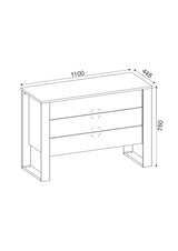 Ladekast Bumerang Walnoot Antraciet Melamine 110x76x44,8 cm