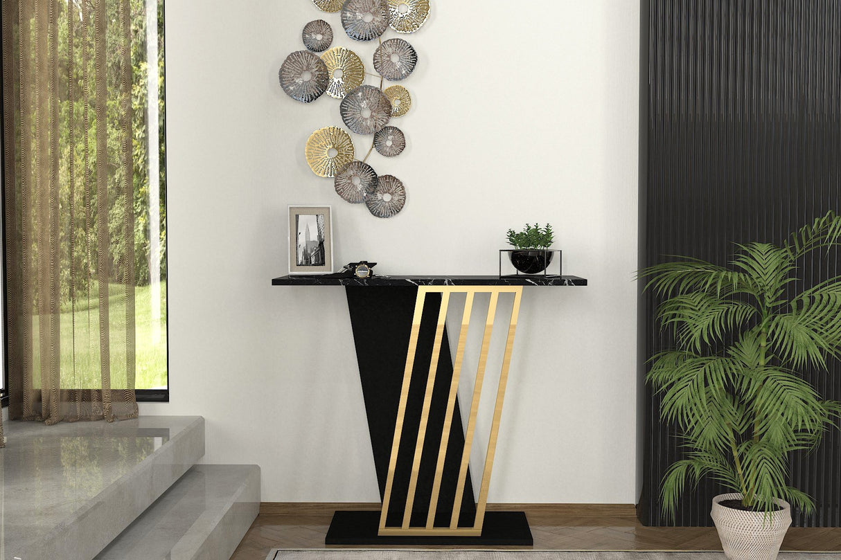 Kaptafel Grauity Zwart Goud Melamine 90x76,8x29,6 cm