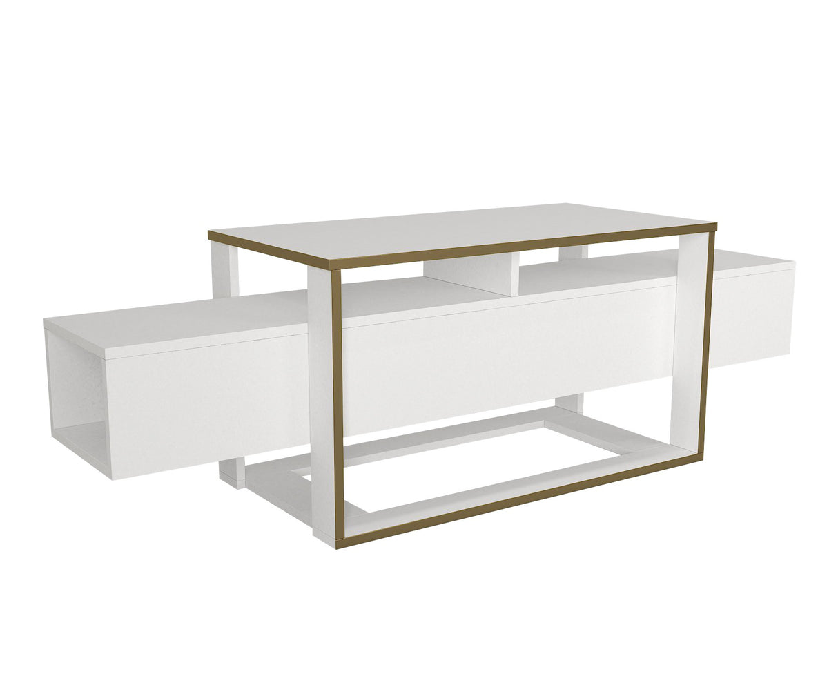 TV Meubel Bianco Wit Goud Melamine 160x49,8x46,1 cm