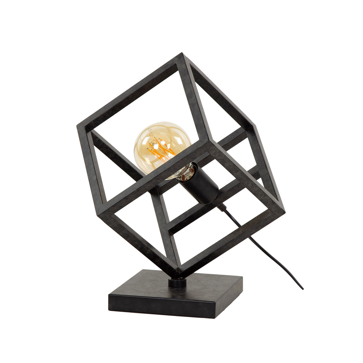 Lampe de table Drew cube noir 