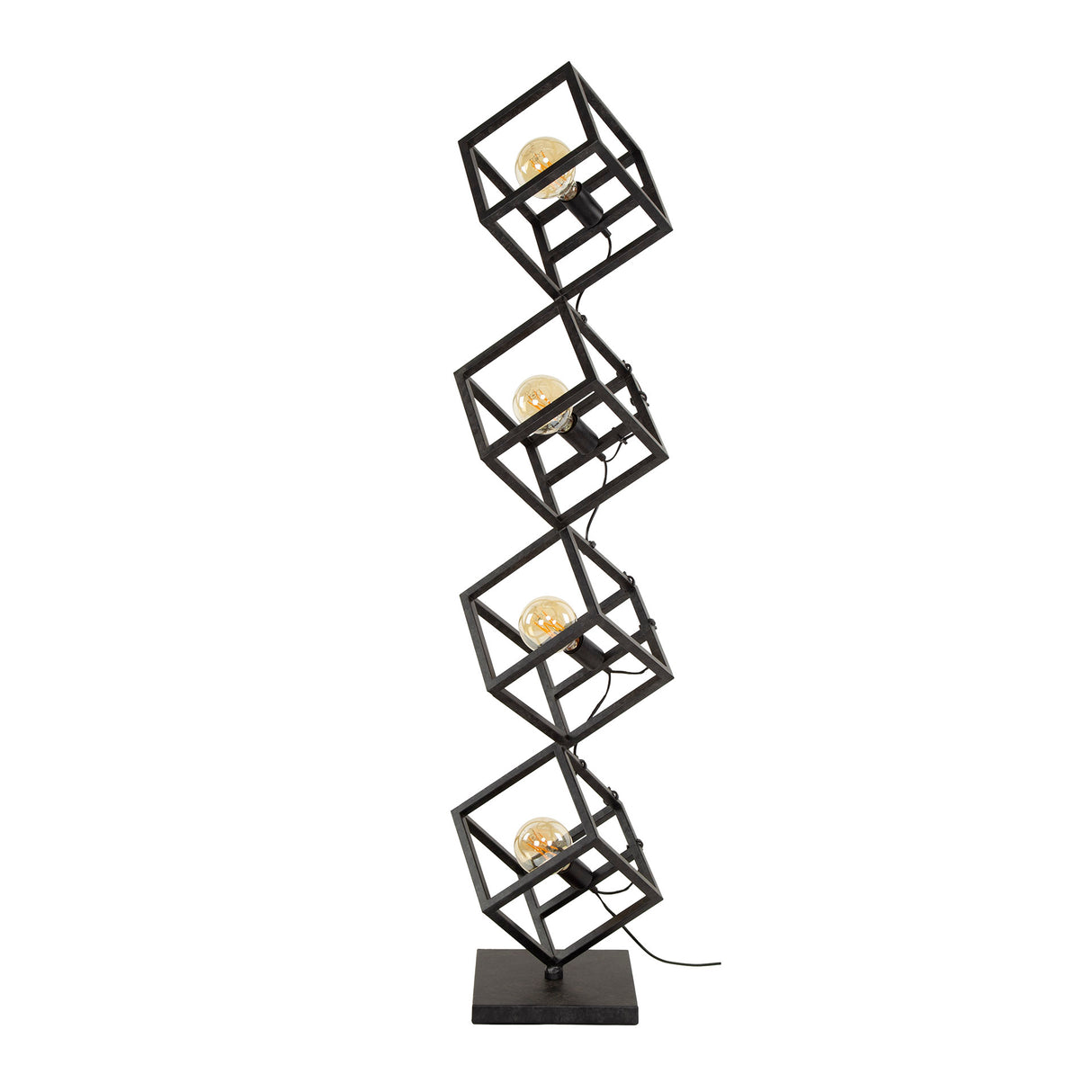 Lampadaire Drew 4 lumières cube noir 