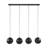 Lampe à suspension Zeno 4 lumières Ø25 métal noir