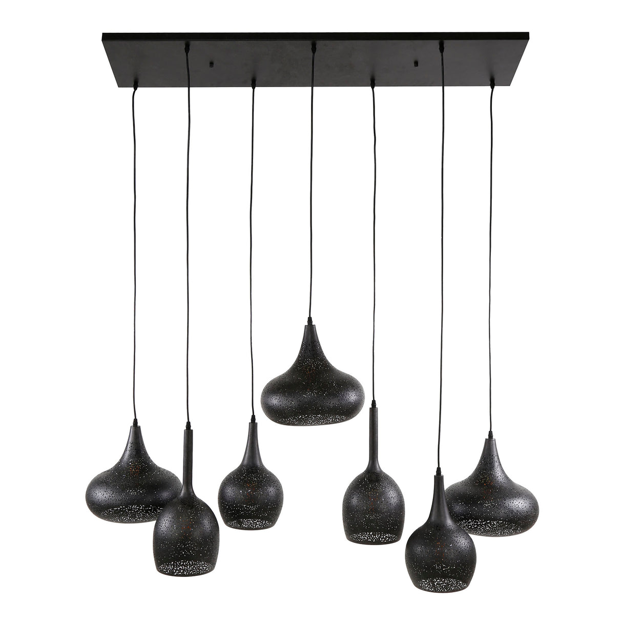 Lampe suspendue Zeno 7 lumières métal noir