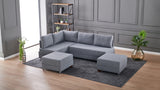 Canapé d'angle avec fonction couchage Left Fly Gris