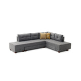 Canapé d'angle avec fonction couchage Droite Manama Gris