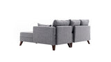 Canapé d'angle avec fonction couchage Droite Bella Grey