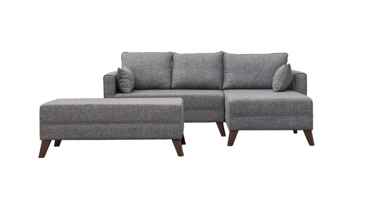 Canapé d'angle avec fonction couchage Droite Bella Grey