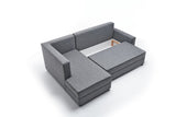 Canapé d'angle avec fonction couchage Gauche Ece Gris