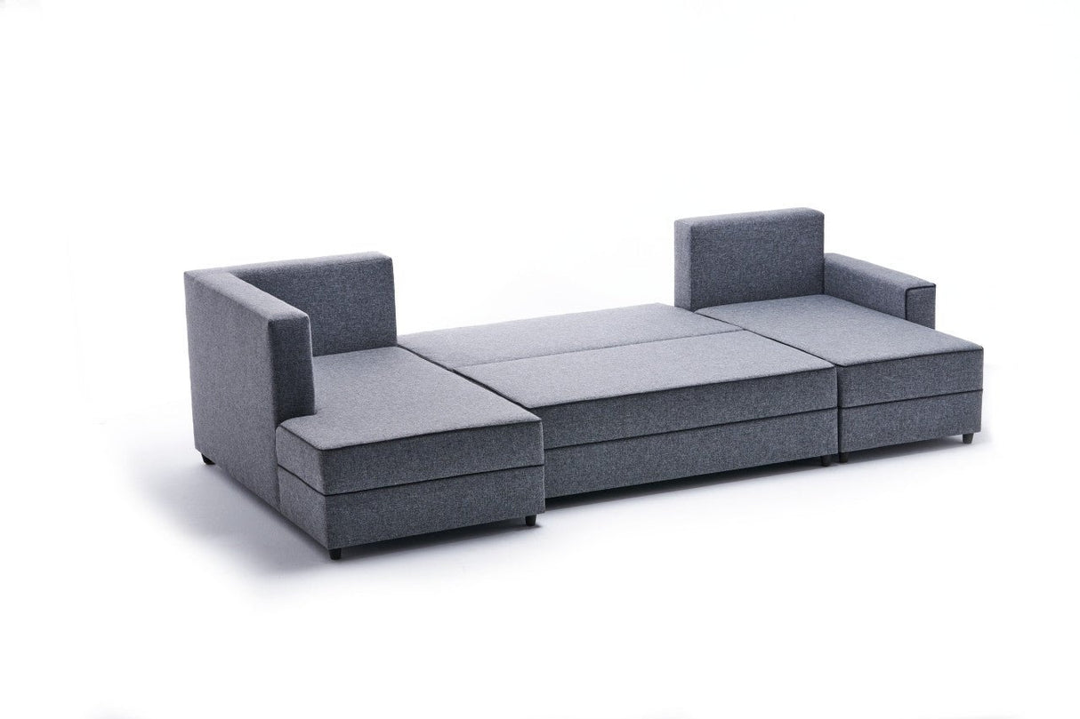 Canapé d'angle avec fonction couchage Ece Gris