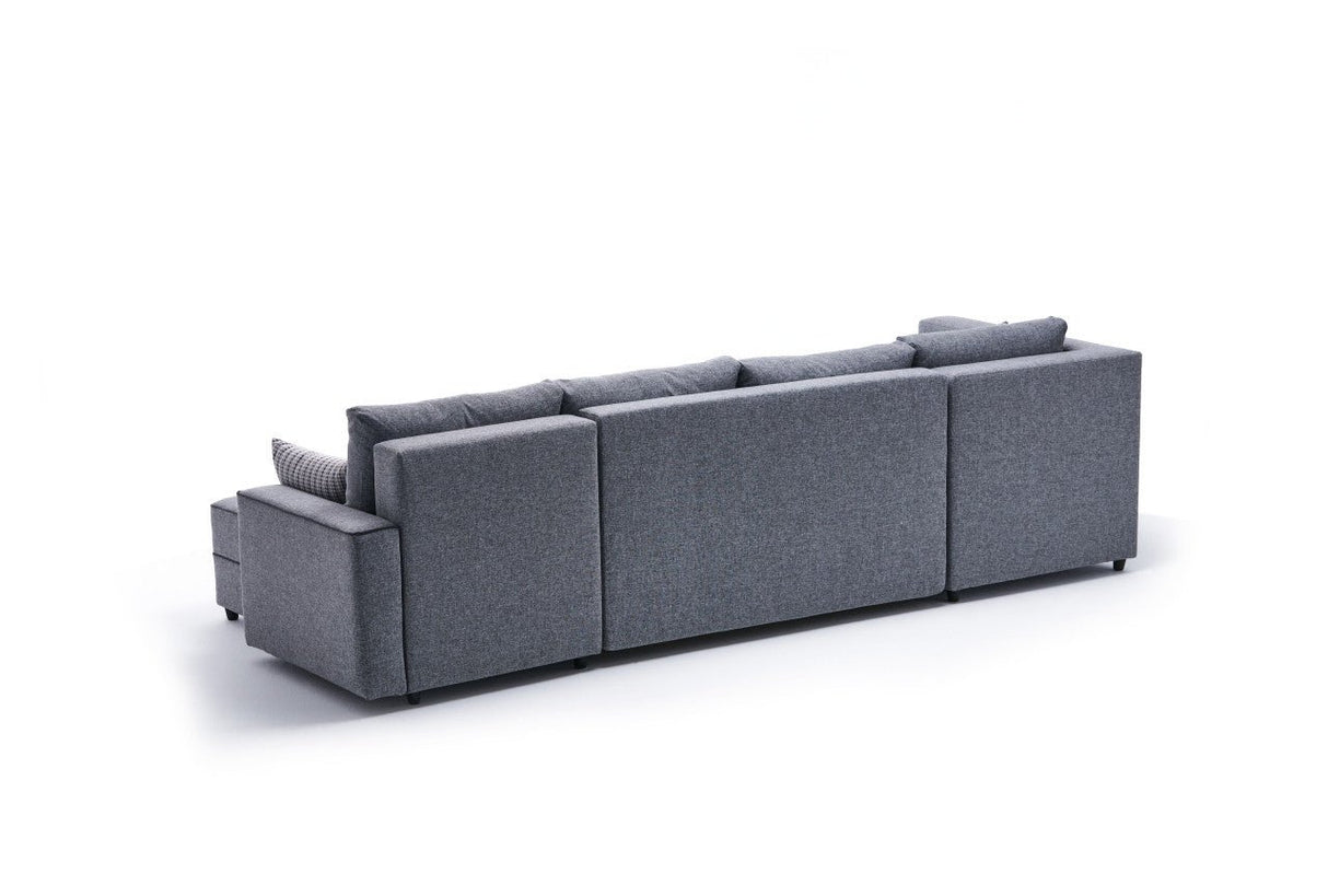 Canapé d'angle avec fonction couchage Ece Gris