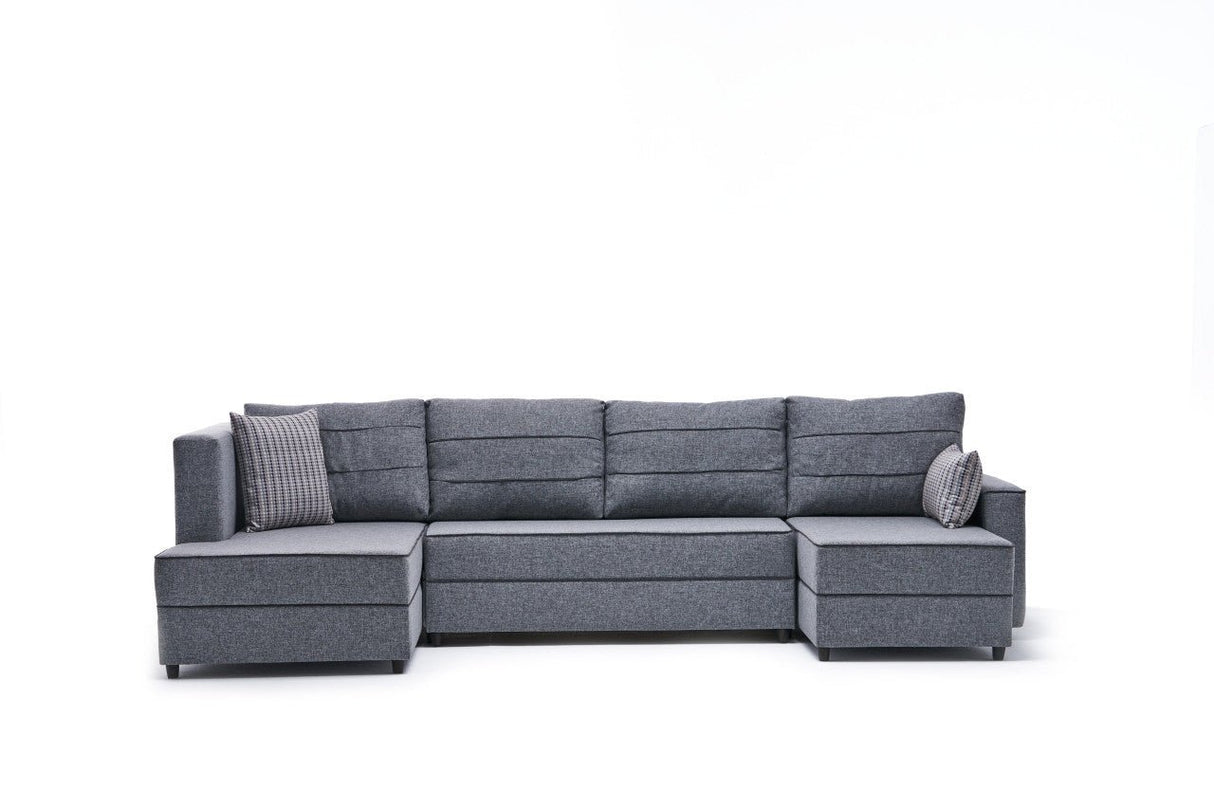 Canapé d'angle avec fonction couchage Ece Gris