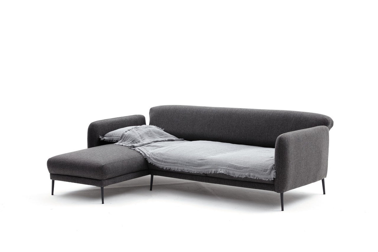 Canapé d'angle gauche avec fonction couchage Venus Anthracite