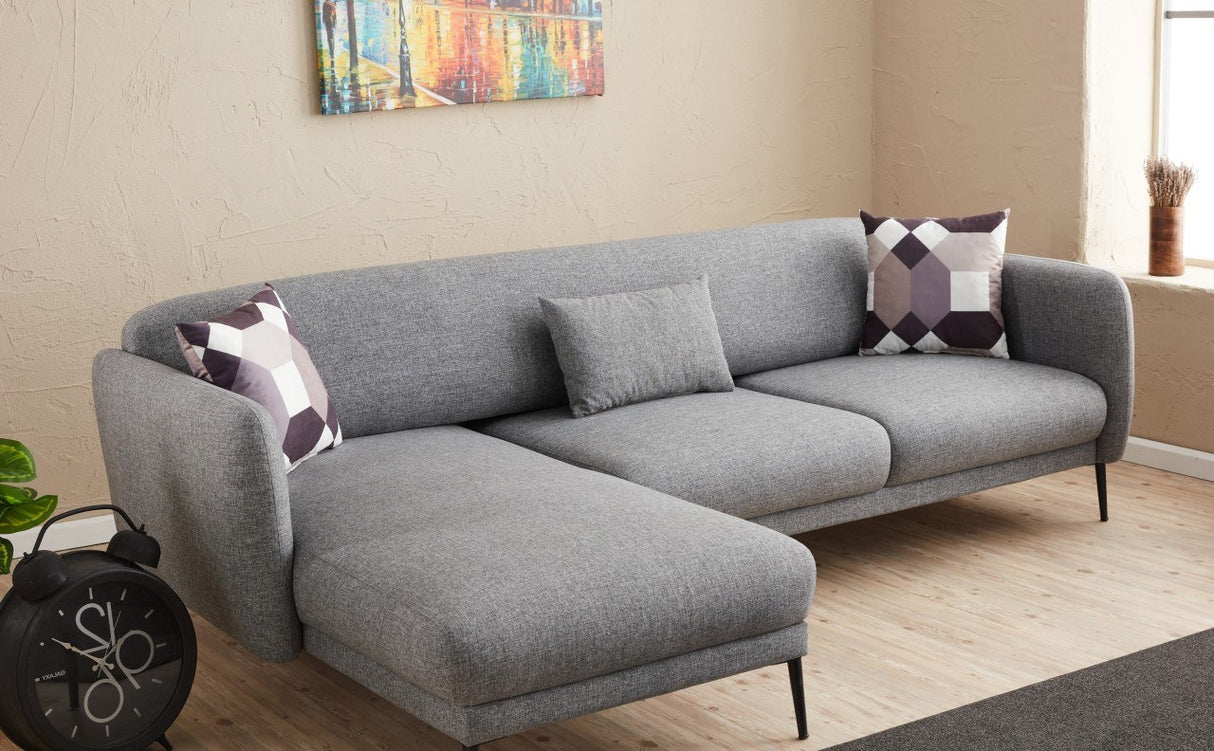 Canapé d'angle gauche avec fonction couchage Venus Grey