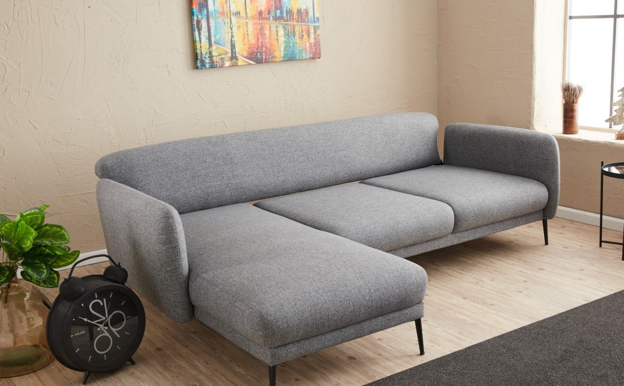 Canapé d'angle gauche avec fonction couchage Venus Grey