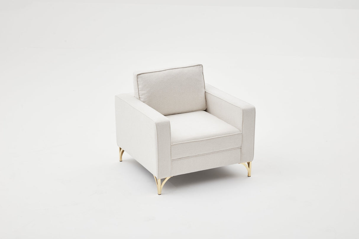 Fauteuil Berlin Crème Goud