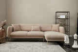 Canapé d'angle avec fonction couchage Droit Simena Beige - Golden Leg