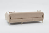 Canapé d'angle avec fonction couchage Droit Simena Beige - Golden Leg