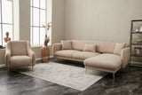 Canapé d'angle avec fonction couchage Droit Simena Beige - Golden Leg