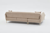 Canapé d'angle avec fonction couchage Gauche Simena Beige - Golden Leg