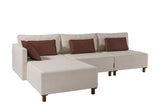 Canapé d'angle avec fonction couchage Gauche Matris Beige