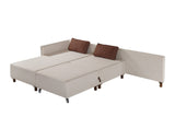 Canapé d'angle avec fonction couchage Gauche Matris Beige