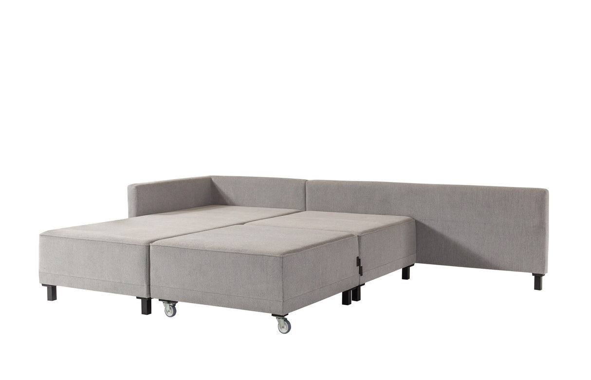 Canapé d'angle avec fonction couchage Gauche Matris Gris