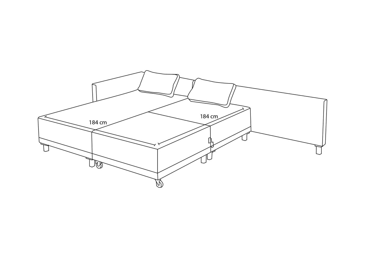 Canapé d'angle avec fonction couchage Gauche Matris Gris