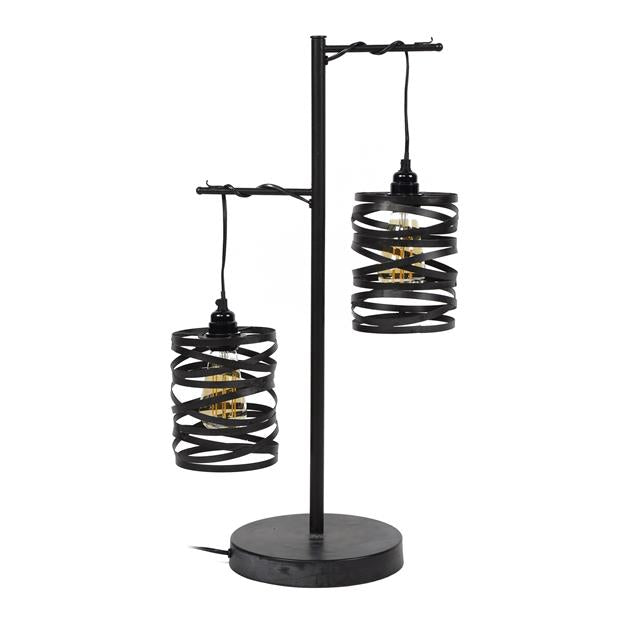 Lampe de table industrielle Spin Black 2 Lights