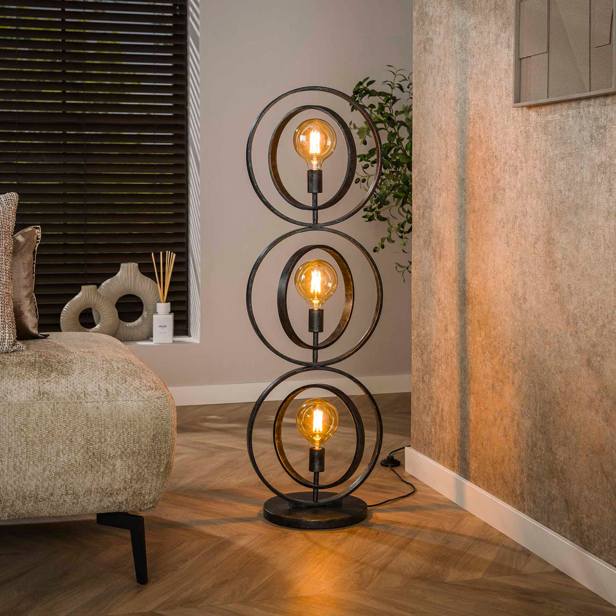 Lampadaire industriel otan métal 3-Light