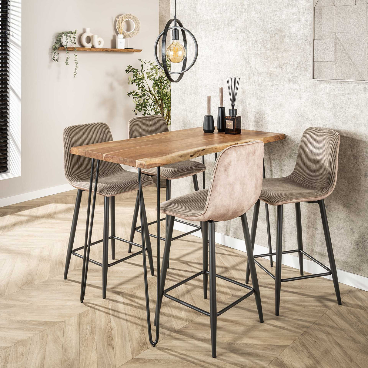 Hanglamp Industrieel Otan 1-lichts Open Zwart