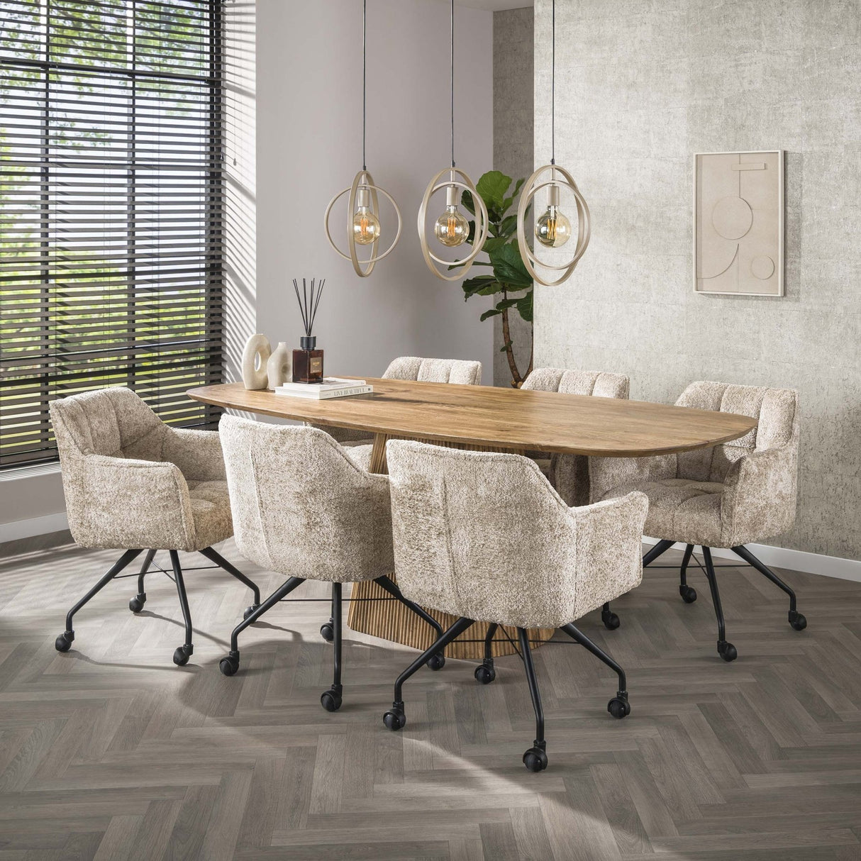 Moderne Hanglamp Beige Otan 3-lichts