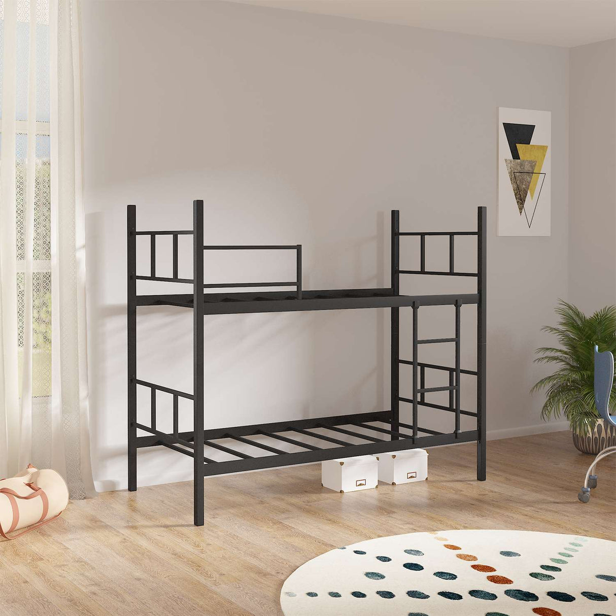 Stapelbed Kinderen - Zwart - 200x100 cm