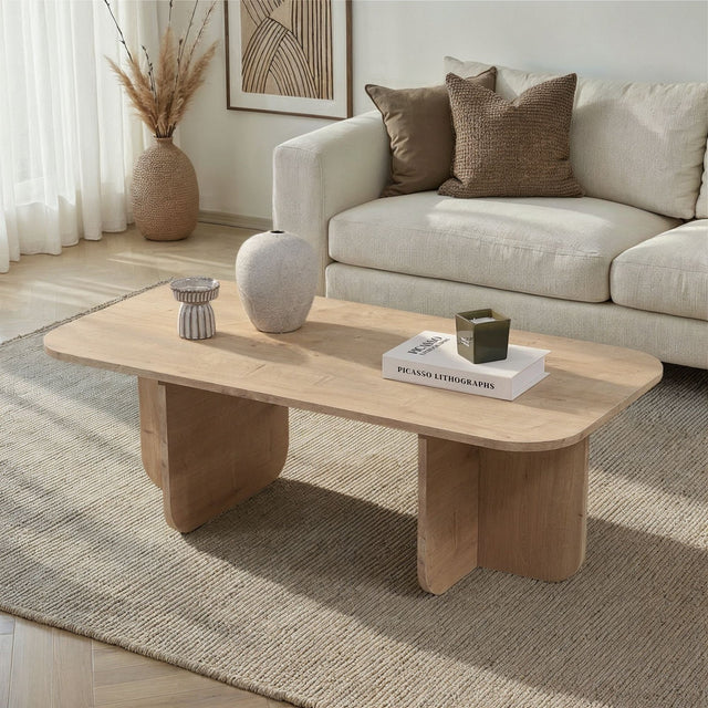 Table basse Akira aspect chêne saphir 120 cm bois composite enduit mélaminé