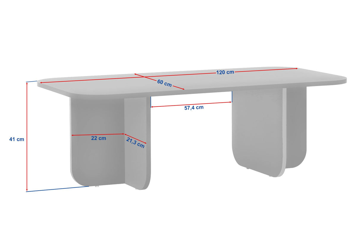 Table basse Akira aspect chêne saphir 120 cm bois composite enduit mélaminé