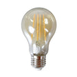 Source lumineuse LED filament poire DH Intérieur Verre couleur ambre LxlxH 10x7x7 Verre couleur ambre Photo blanche vue de face