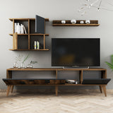 Ensemble de meubles télévisés Madrid Walnut Anthracite Mélamine 180x48.6x33,8 cm