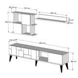 Ensemble de meubles télévisés Madrid Walnut Anthracite Mélamine 180x48.6x33,8 cm